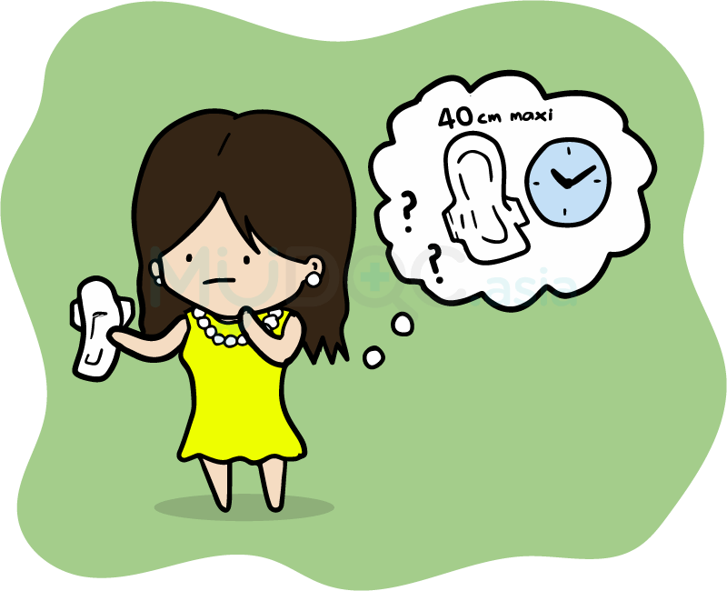 Using Sanitary Pads Wrongly - Cartoon (800x650)