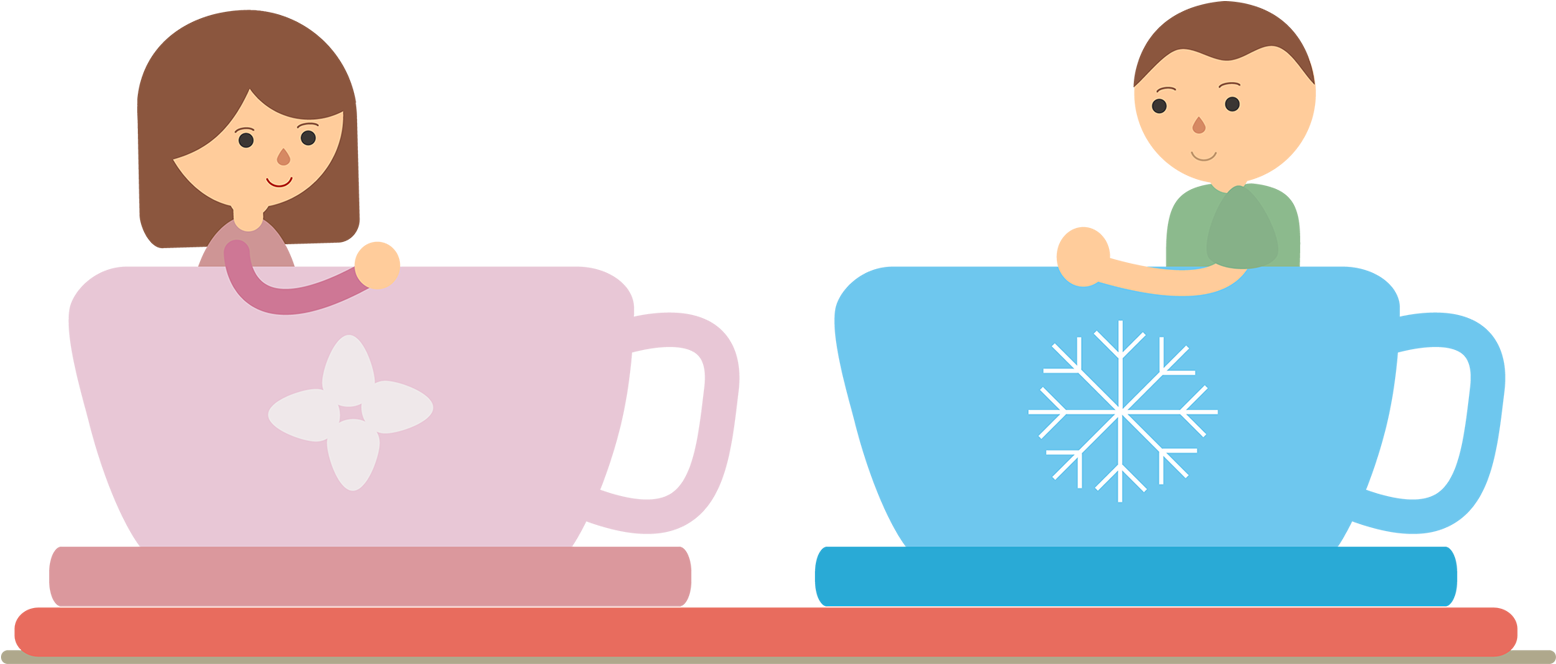玩旋转杯的情侣 - 卡通 旋转 杯 Clipart (2000x1417)