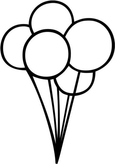 Black And White Balloons Clip Art (736x1045)