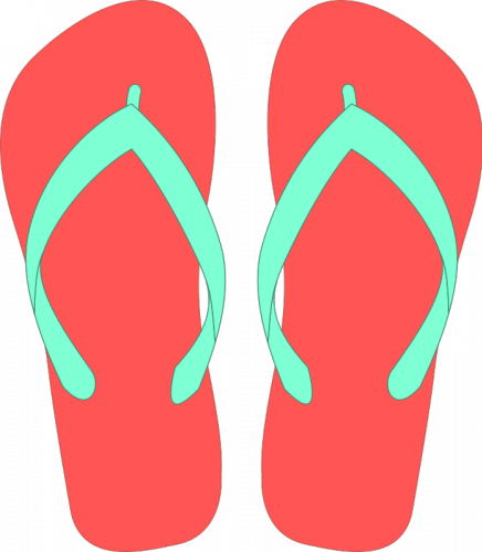 Stenciling - Flipflops Clipart (436x500)