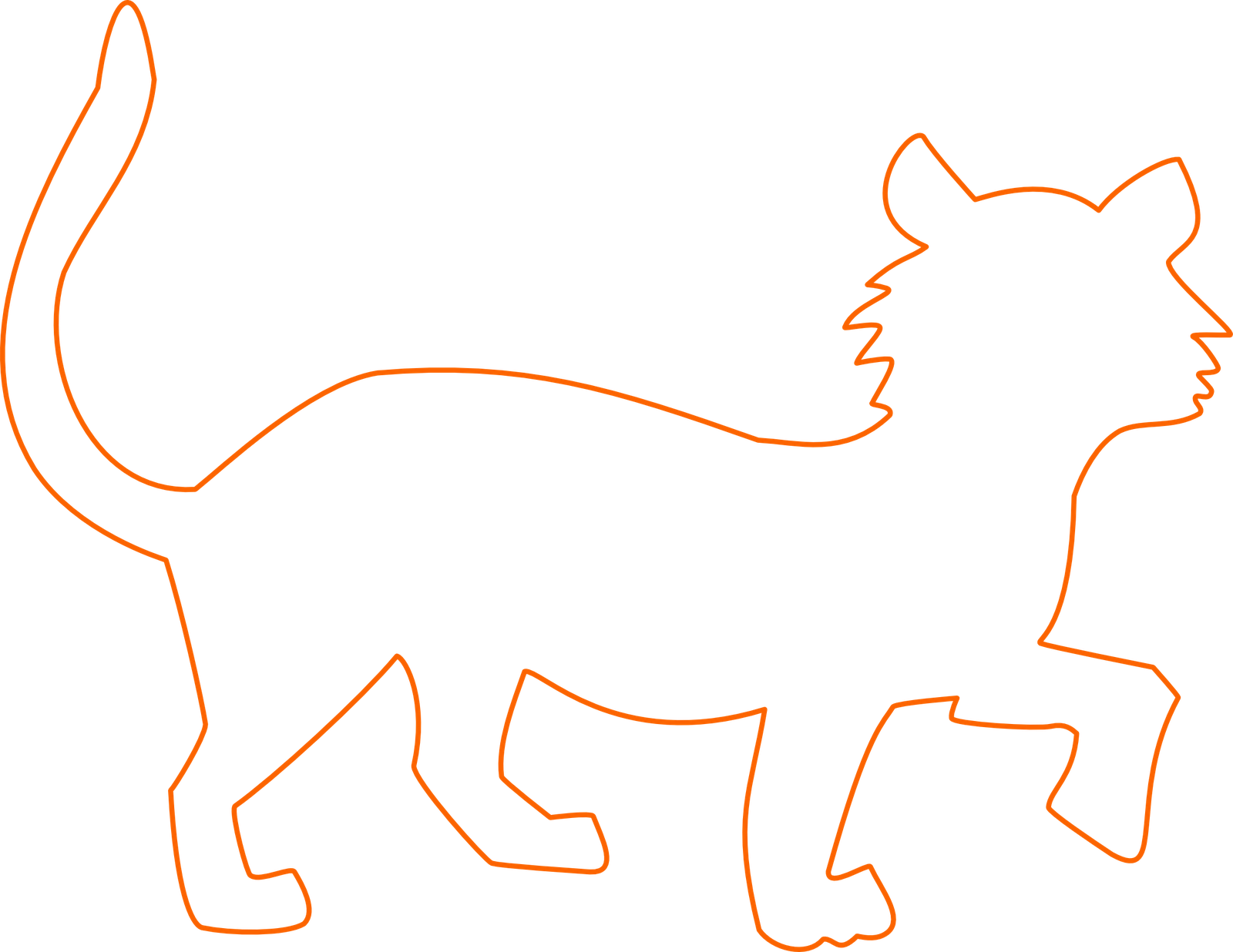 Tiger Outline Drawing - Tiger Shape (1600x1236)