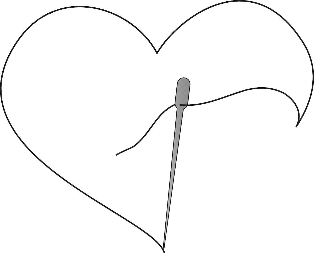 White Heart Pattern - Needle And Thread Heart (1200x965)