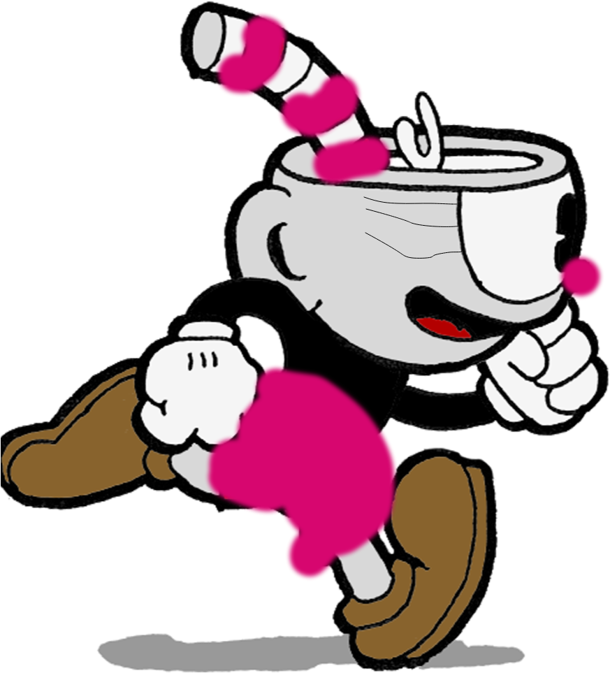 Queen Cup - Cuphead Running (887x983)