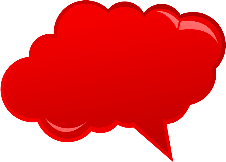 Red Cloud Clipart Bubble - Talking Cloud Red (777x557)
