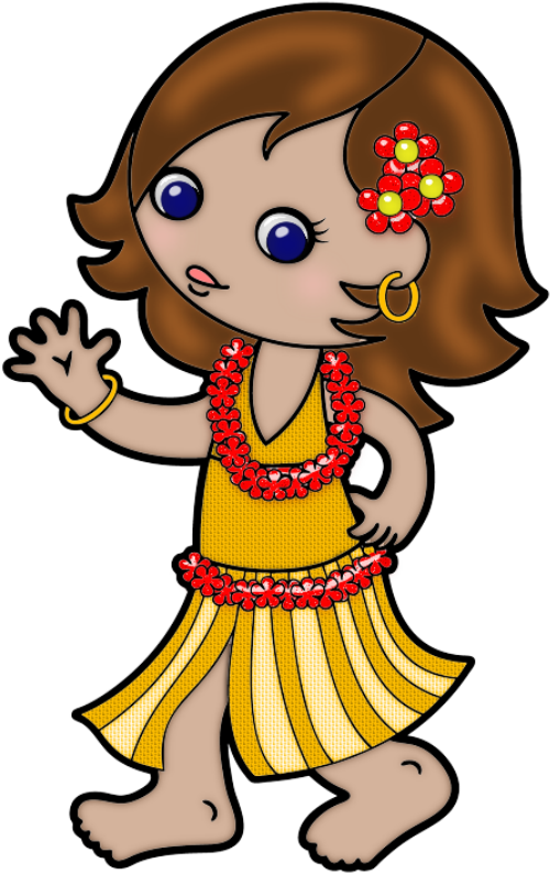 Tropical Hula Dance - Cartoon (504x800)