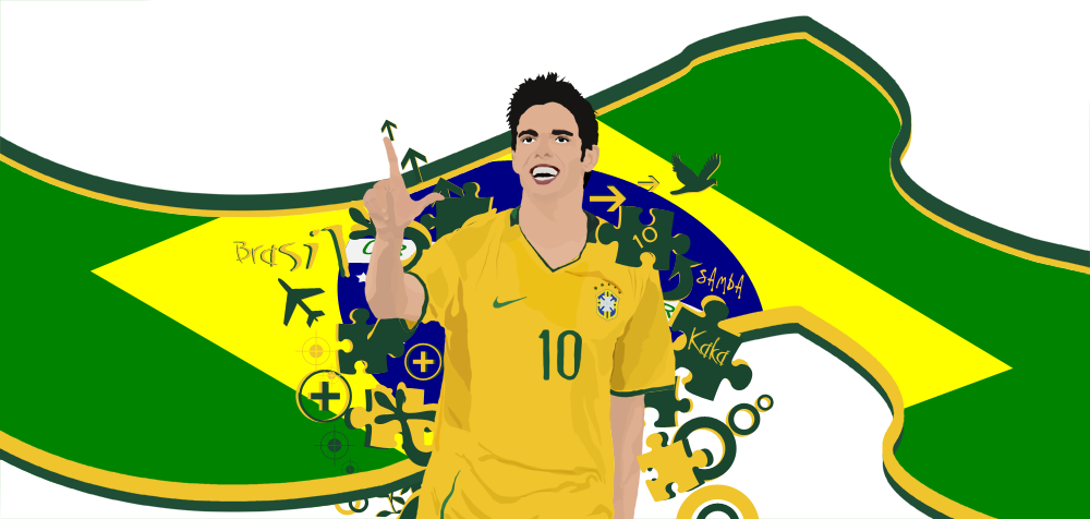 Ricardo Kaka Cartoon - Kaka Vector (1000x476)