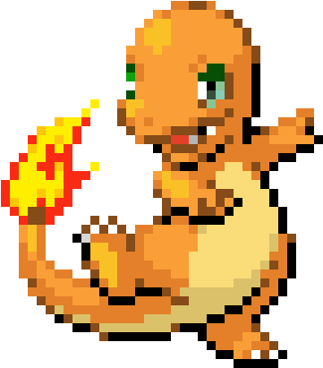 Charmander - Shiny Pokemon Animated Sprites (400x450)