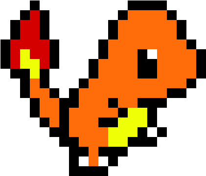 Charmander - Simple Pokemon Pixel Art (460x400)