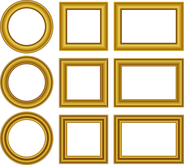 Gold Frames Set Png Clip Arts - Frames (600x538)