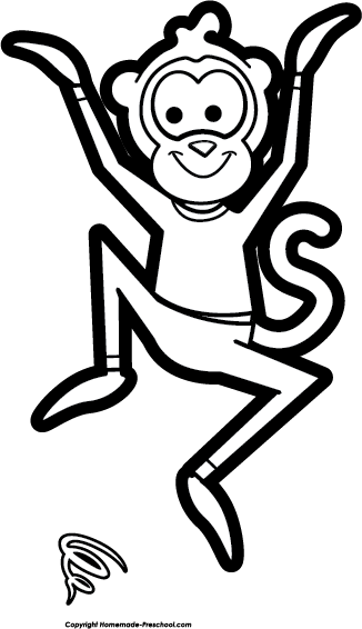 Click To Save Image - Draw A Jumping Monkey (326x566)