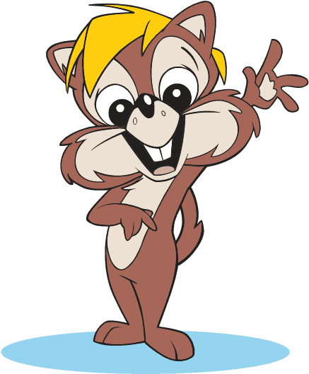 Charlie Waving Right Blue - Chipmunk (576x531)