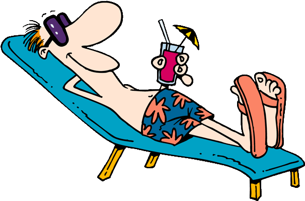 Sun Bathing Cartoon (605x612)