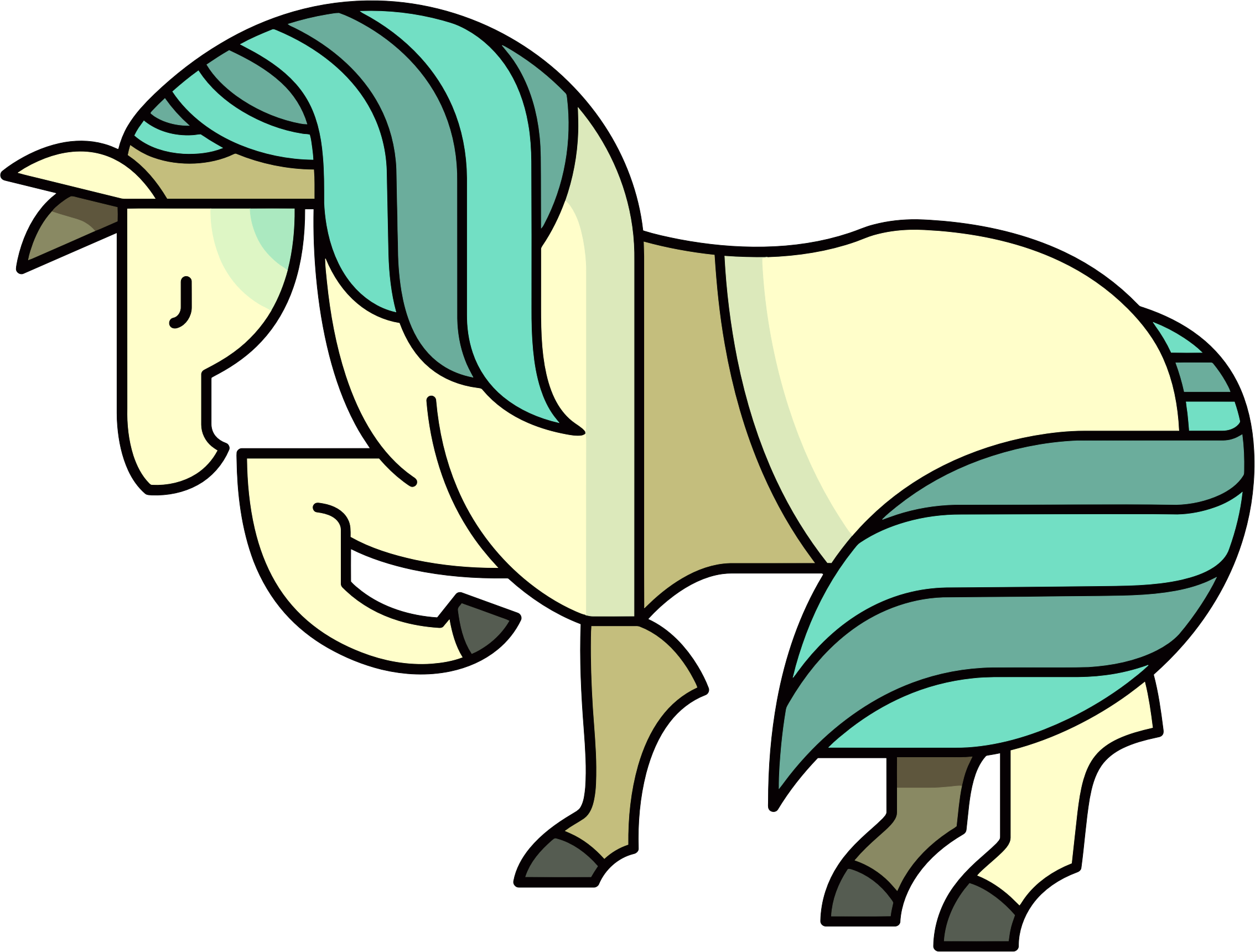Free - Cartoon Horse (2268x1720)