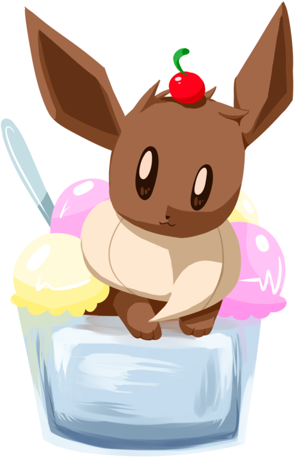 Eevee Ice Cream - Cartoon (785x1018)