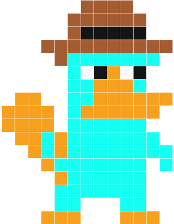 Perry Pixel Art - Маленький Рисунки По Клеточкам (350x450)