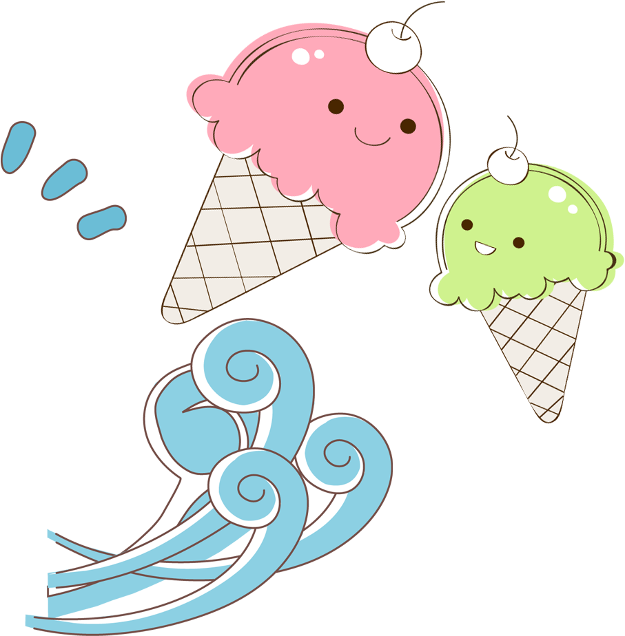 卡通冰淇淋与海浪 - Gelato (1000x1000)