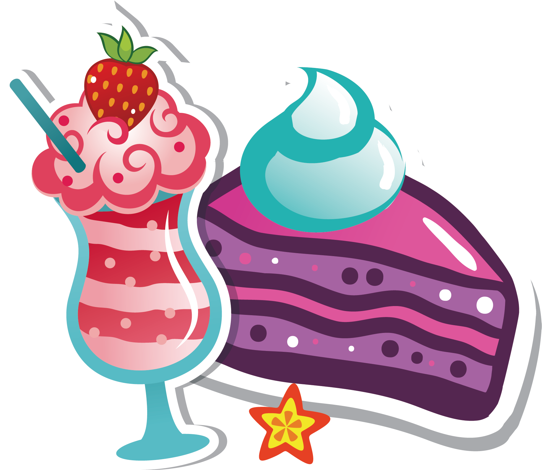 卡通手绘冰淇淋png元素 - Ice Cream (2133x2133)