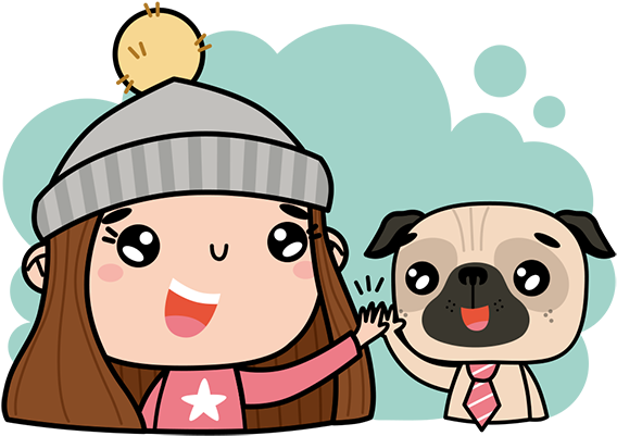 Pug Life Ii - Cartoon (600x600)