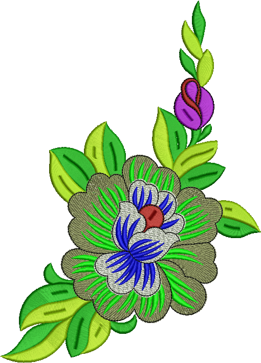 Embroidery - Passion Flower (691x726)