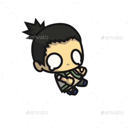 Pigtail Shinobi Guy - Cartoon (512x512)
