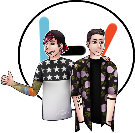 Twenty One Pilots By Daemonenwolf - Cartoon (544x538)