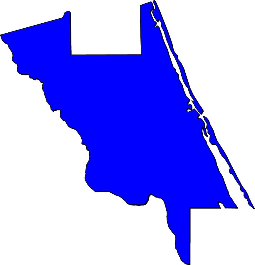Volusia County Map Outline Transparent (868x900)