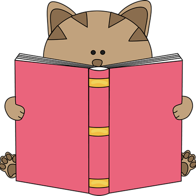 Cat Book Clipart (646x646)