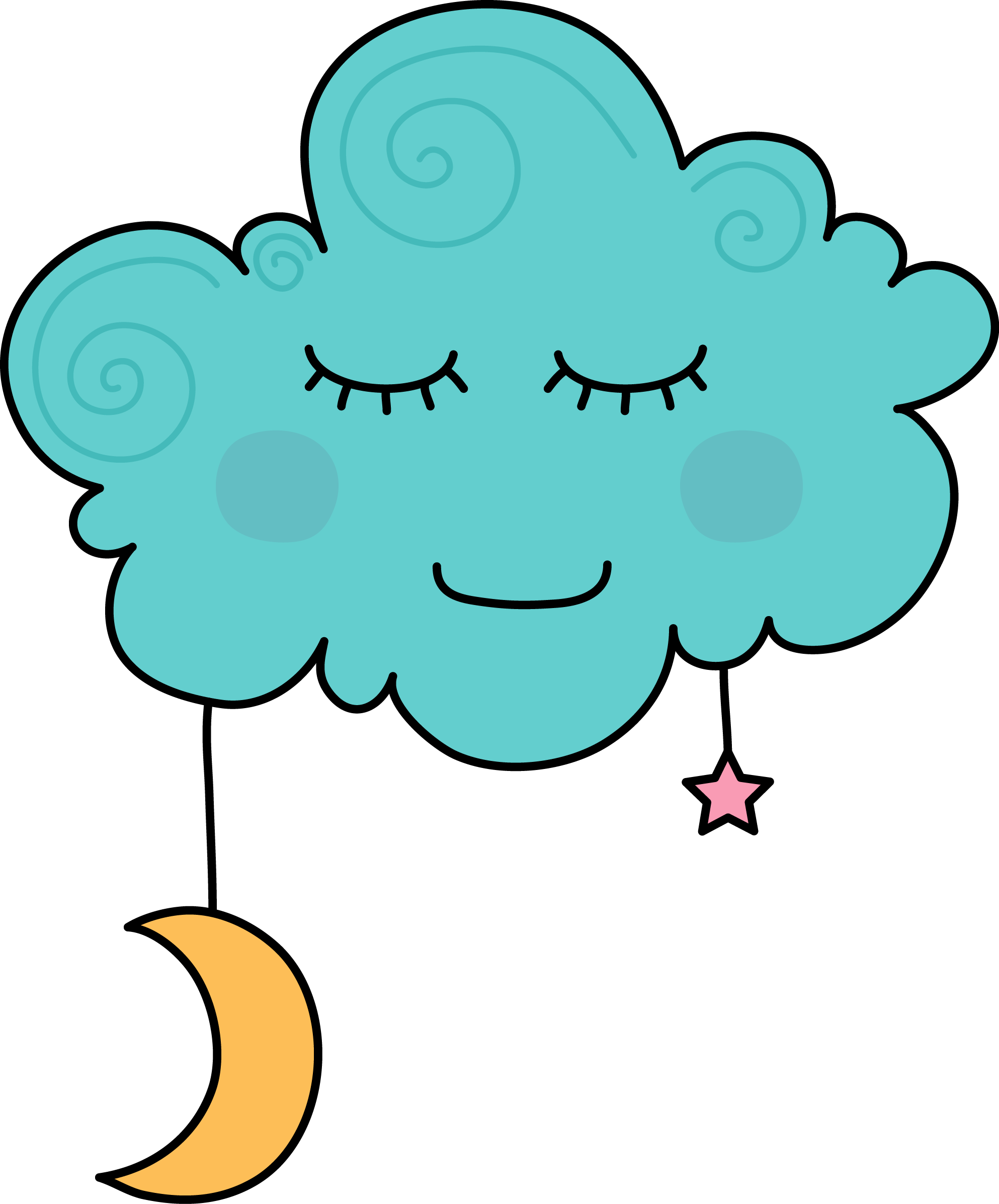 Sleeping - Sleeping Clouds Clipart (1986x2394)