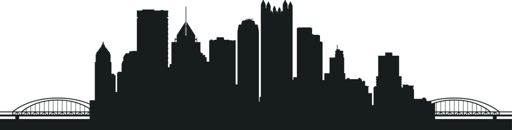Pittsburgh Skyline Silhouette Vector (1024x261)