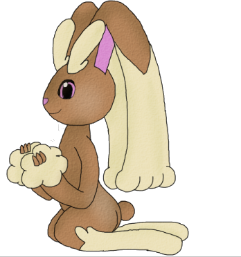 Brown Rabbit By Kessy-kitty - Cartoon (348x372)