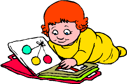 Baby Reading Image - Drawing (490x326)