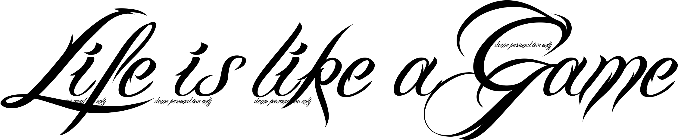 Life Is A Game - Calligraphy (2657x699)