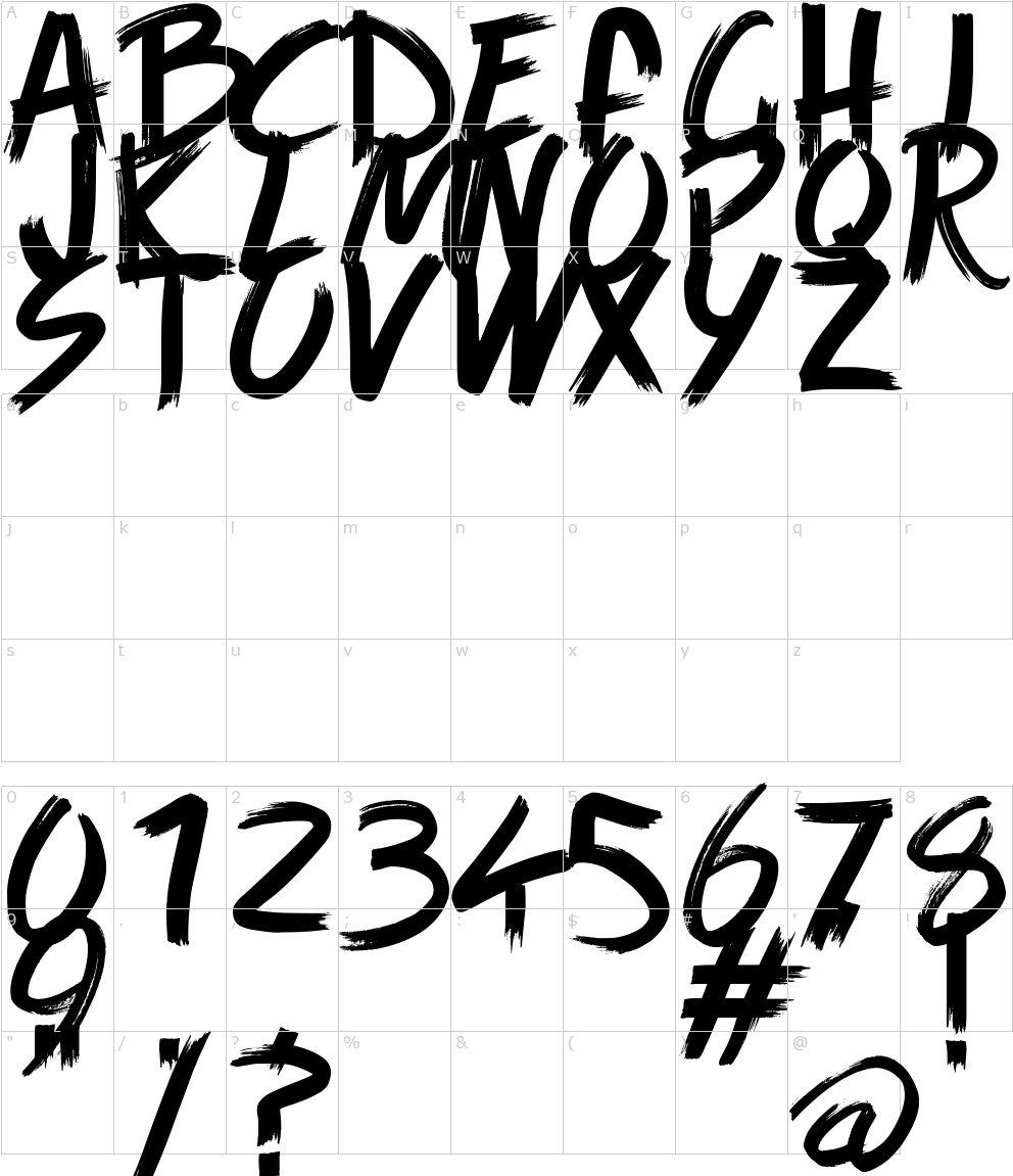 Font Characters - Paintbrush (1000x1150)
