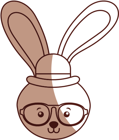 Shadow Vintage Rabbit Face - Vector Graphics (550x550)