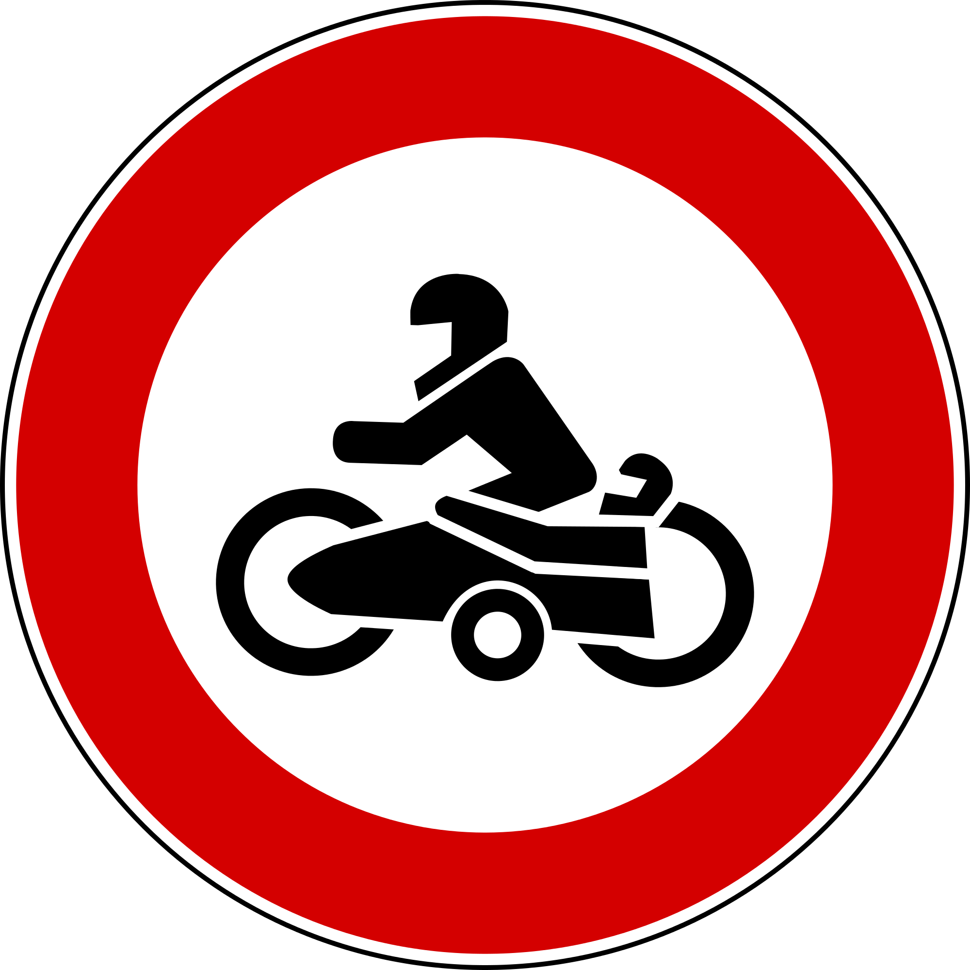 Open - Cartello Divieto Moto (2384x2384)