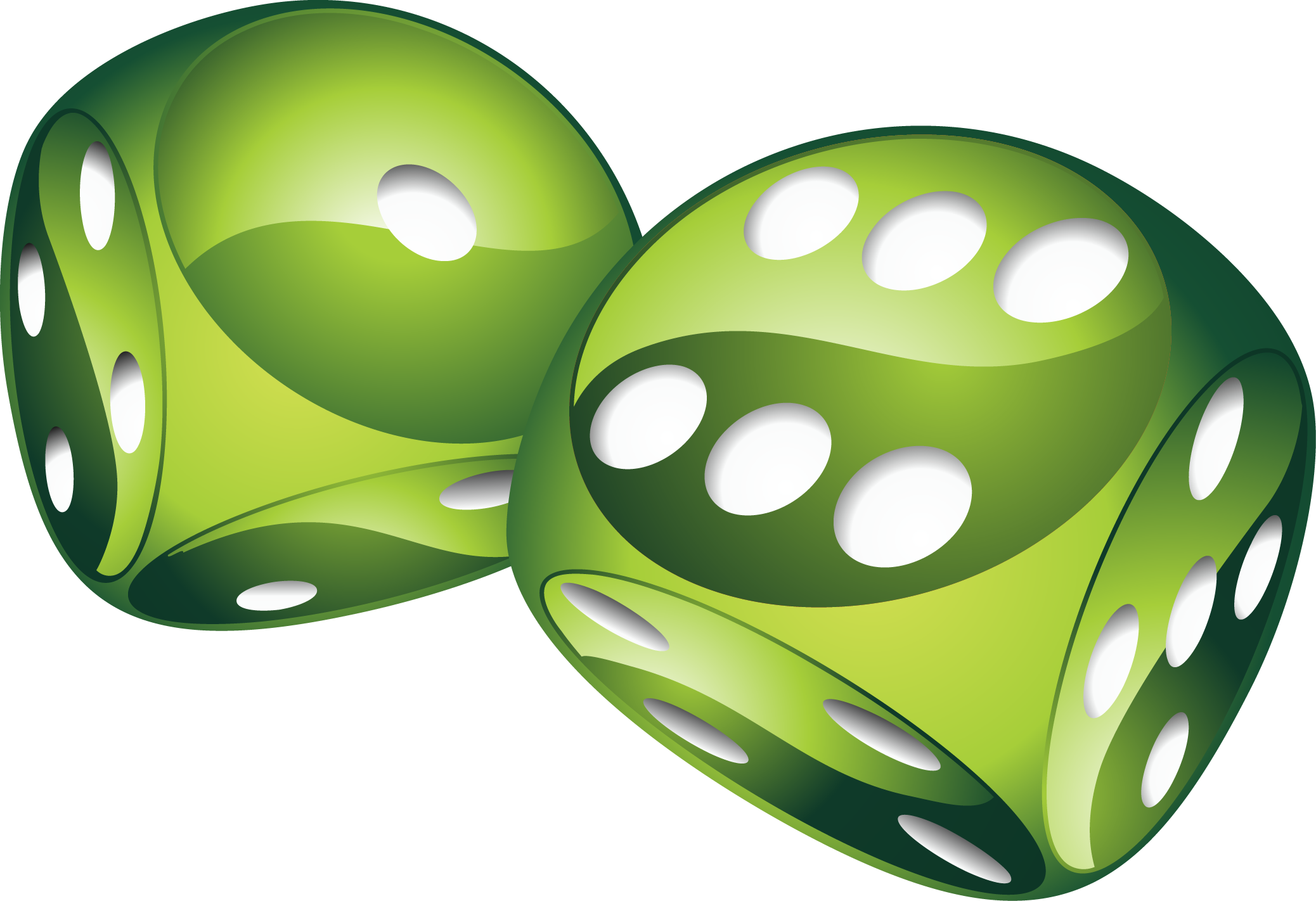 Vector Hand Painted Green Dice - Graphic Design (2076x1422)