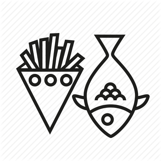 Fish N Chips Drawing Wallpaper - Illustration (512x512)