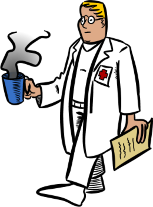 Doctor Walking And Holding A Hot Cup - Birthday Wish For Doctor Friend (600x812)