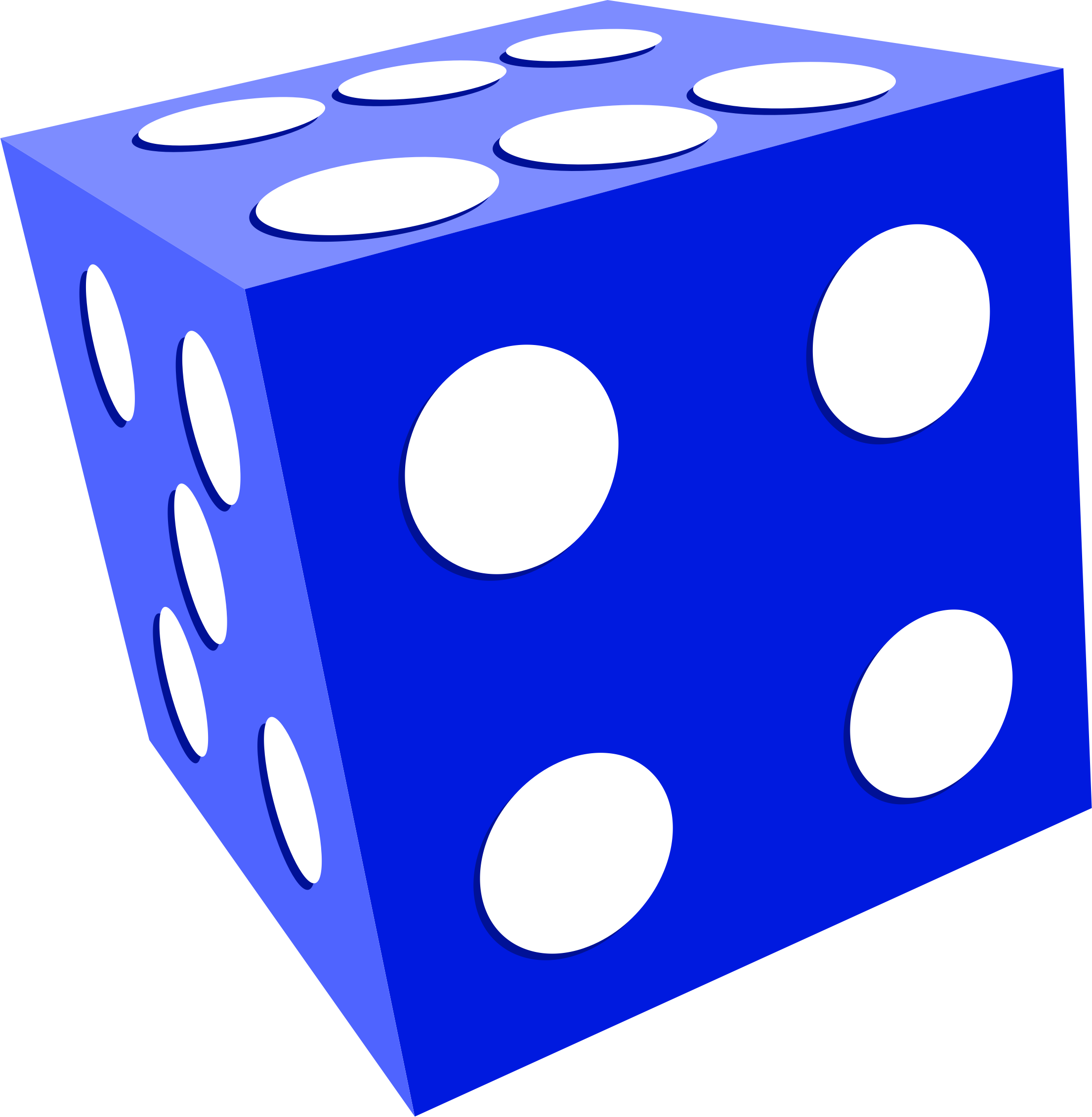 Medium Image - Blue Dice Png (2351x2400)