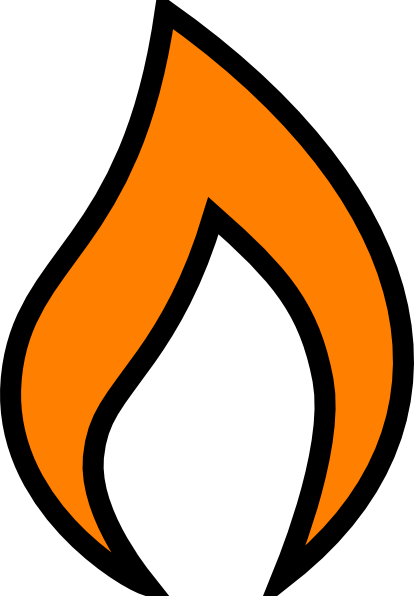Flames Clipart Single - Cartoon Single Flame (414x596)