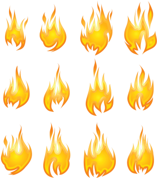 Drawn Flames Transparent - 火 素材 (350x379)
