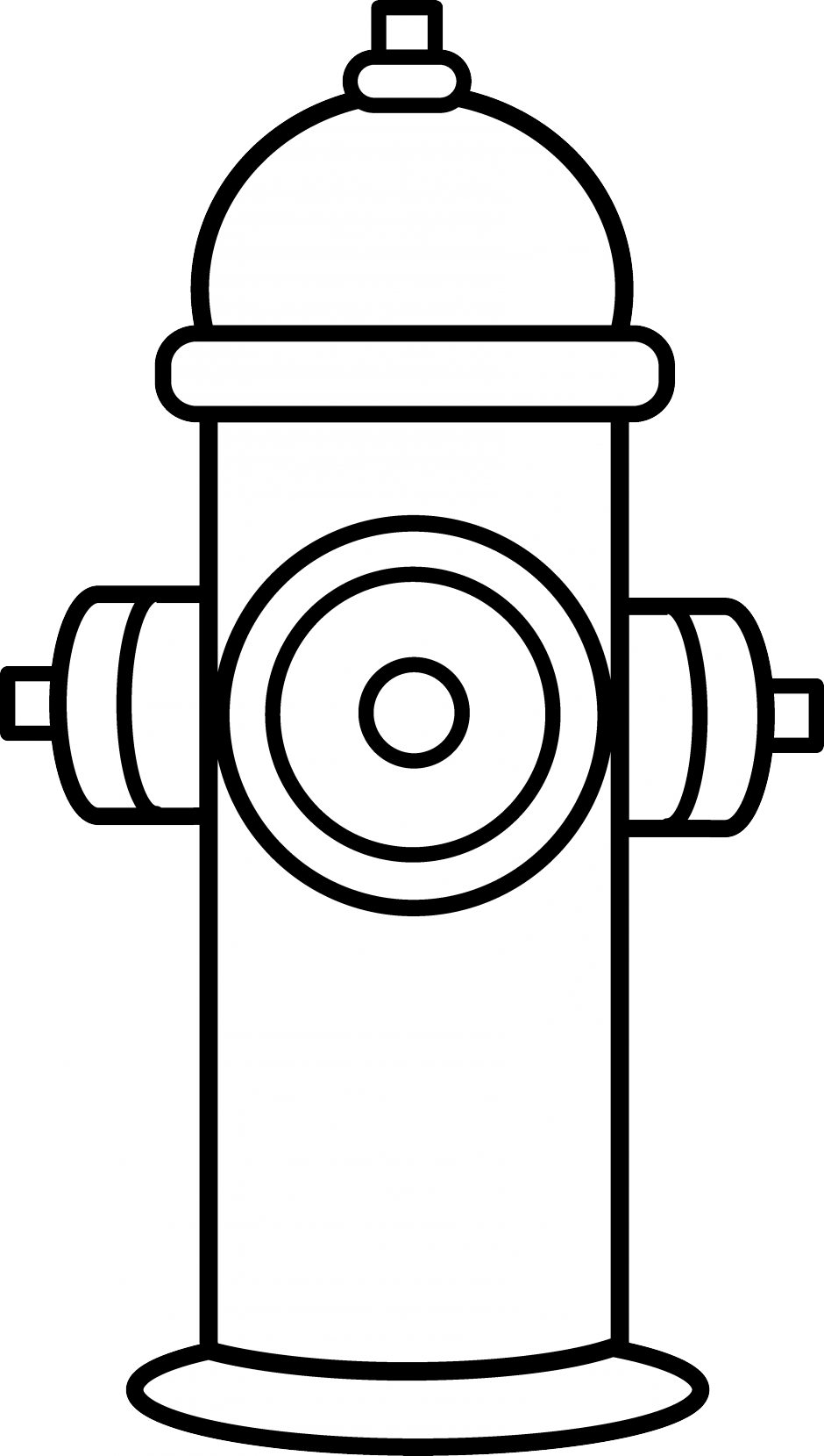 Firefighter Hat Coloring Page - Fire Hydrant Line Drawing (940x1659)