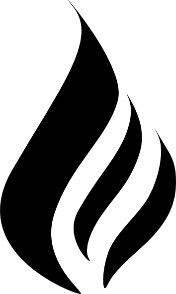 Flame - Flame Symbol Black And White (354x591)