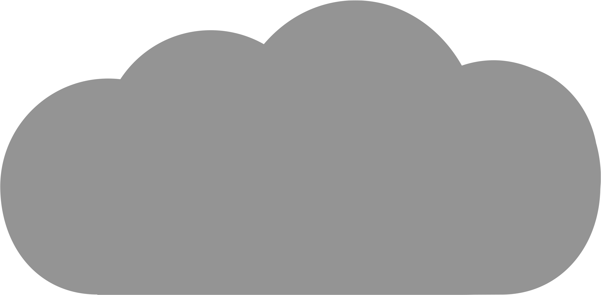 Big Gray Cloud - Grey Cloud Icon Png (2400x1200)