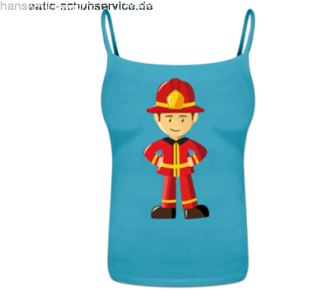 Billig Damen Comic Firefighter Spaghetti Top Vertrieb - Cartoon (500x416)