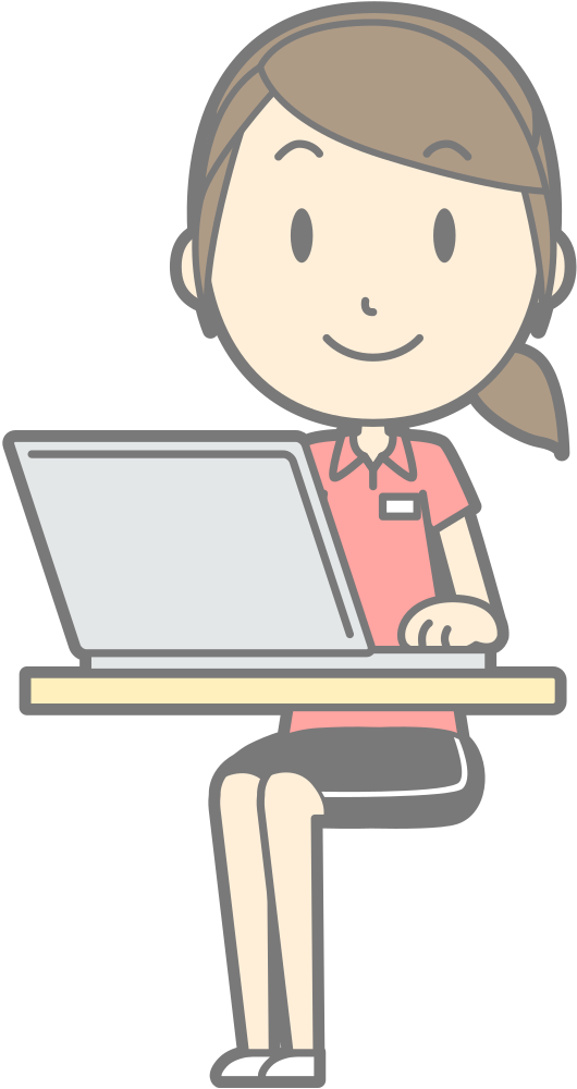 Female Computer User - Cartoon (530x1000)