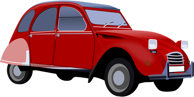 Car, Vehicle, Red, 2cv, Retro, Nice - 2cv Vector (680x340)