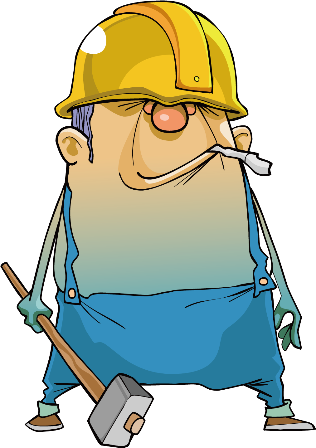 Construction Worker Laborer - Smoking Construction Worker Cartoon (1500x1500)