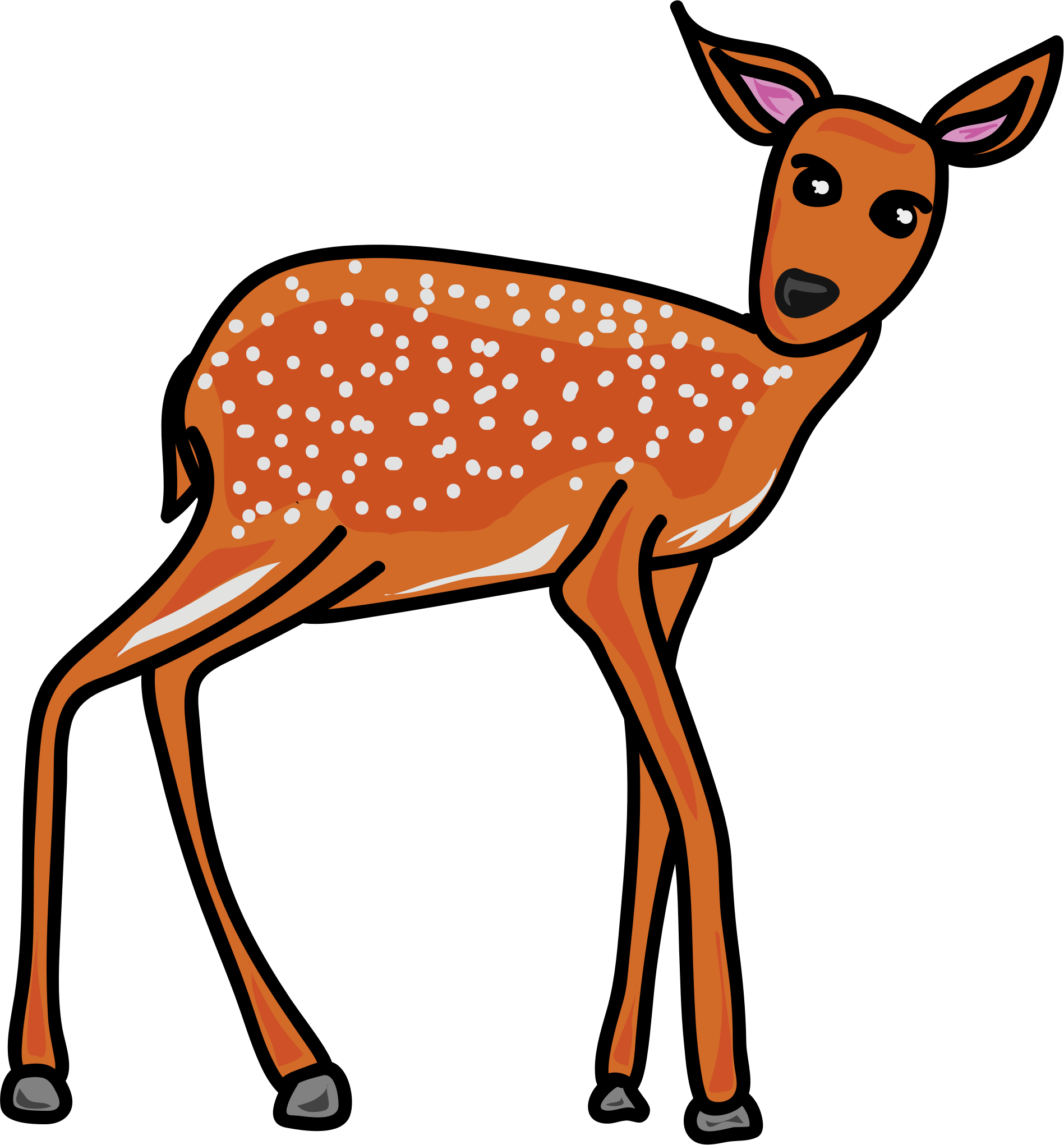 Deer Brown - Clip Art (1897x2041)