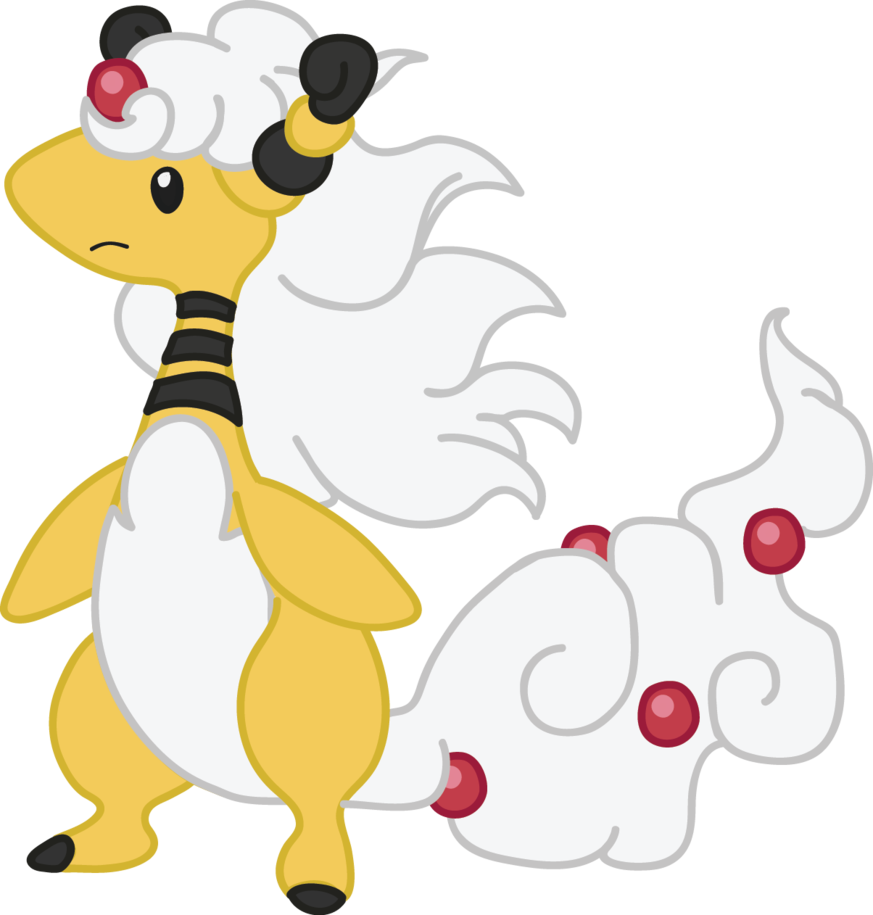 Megaampharos By Okemian Megaampharos - Cartoon (873x915)